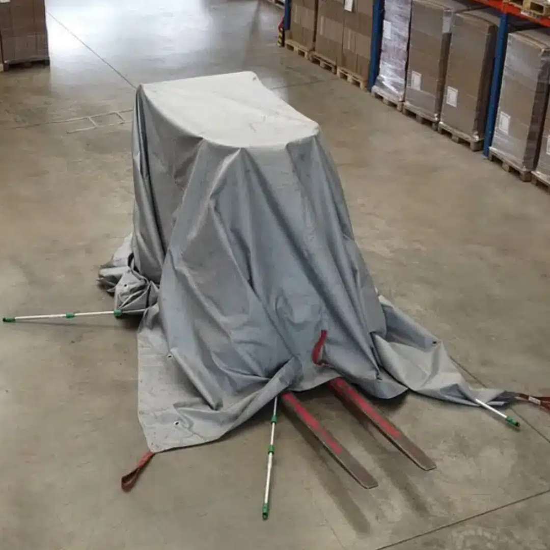 electric forklift fire blanket in place