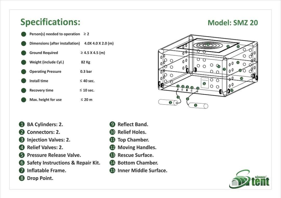 Sonmez Rescue Safety Cushion SMZ 20 specs